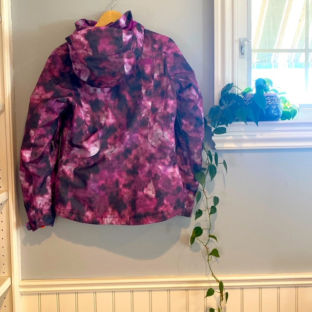 NorthFace Lulea Hooded Coastal Grey Blurred Floral Print- Medium